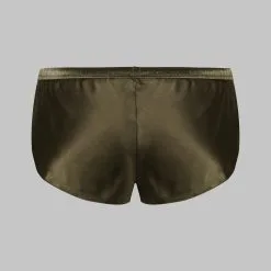 Maison Close Short En Soie - Rendez-vous Kaki -Lingerie Soldes short rendez vous kaki 5