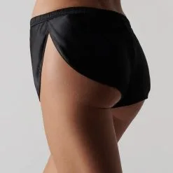 Maison Close Short En Soie - Rendez-vous Noir -Lingerie Soldes short rendez vous noir 2