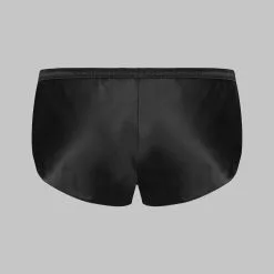 Maison Close Short En Soie - Rendez-vous Noir -Lingerie Soldes short rendez vous noir 5