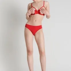 Maison Close Shorty Cul Nu - Le Petit Secret - Rouge -Lingerie Soldes shorty cul nu petit secret rouge 2