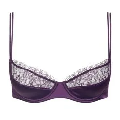 Maison Close Soutien 1/4 Cup - Villa Satine - Violet -Lingerie Soldes soutien gorge balconnet villa satine violet 1