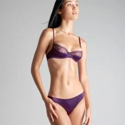 Maison Close Soutien 1/4 Cup - Villa Satine - Violet -Lingerie Soldes soutien gorge balconnet villa satine violet 3