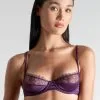 Maison Close Soutien 1/4 Cup - Villa Satine - Violet -Lingerie Soldes soutien gorge balconnet villa satine violet 5