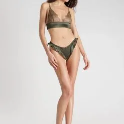 Maison Close Soutien-gorge Triangle Bustier - Rendez-vous Kaki -Lingerie Soldes soutien gorge bustier rendez vous kaki 2