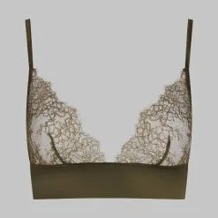 Maison Close Soutien-gorge Triangle Bustier - Rendez-vous Kaki -Lingerie Soldes soutien gorge bustier rendez vous kaki 4