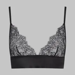 Maison Close Soutien-gorge Triangle Bustier - Rendez-vous Noir -Lingerie Soldes soutien gorge bustier rendez vous noir 4 1