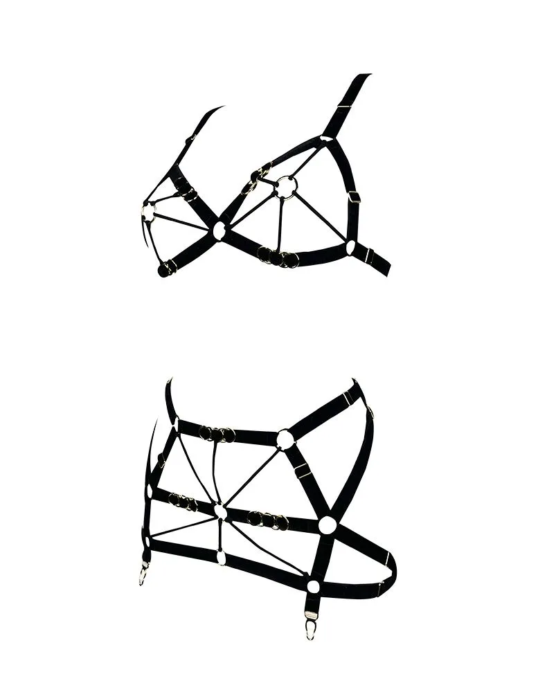 E.L.F. Zhou London Soutien-gorge Harnais Avec Attaches Or - Cage O-ring Bra Shade Of Darker 5 E.L.F. Zhou London Soutien-gorge Harnais Avec Attaches Or - Cage O-ring Bra Shade Of Darker – Image 3