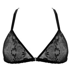 Paloma Casile Soutien-gorge Triangle En Tulle Brodé Avec Bijou Argent - Maaya