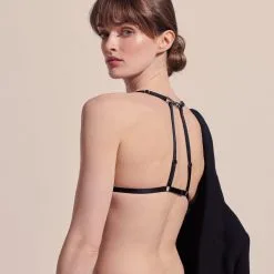 Paloma Casile Soutien-gorge Triangle En Tulle Brodé Avec Bijou Argent - Maaya -Lingerie Soldes soutien gorge triangle maaya 5