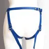 The Sinners Harnais Pour Gode-ceinture Avec Plastron Amovible Et Attaches D-Ring - Cuir Souple Bleu -Lingerie Soldes strapon bleu plein doubleanneaux dos