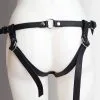 The Sinners Harnais Pour Gode-ceinture Avec Attaches D-Ring - Cuir Souple Noir -Lingerie Soldes strapon noir ouvert doubleanneaux dos