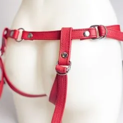 The Sinners Harnais Pour Gode-ceinture Avec Attaches D-Ring - Cuir Souple Rouge 10 The Sinners Harnais Pour Gode-ceinture Avec Attaches D-Ring - Cuir Souple Rouge -Lingerie Soldes strapon rouge ouvert anneaux grosplananneaux 1