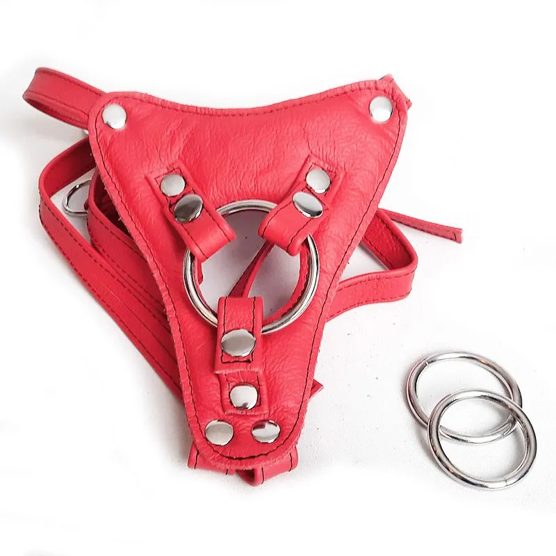The Sinners Harnais Pour Gode-ceinture Avec Attaches D-Ring - Cuir Souple Rouge 7 The Sinners Harnais Pour Gode-ceinture Avec Attaches D-Ring - Cuir Souple Rouge – Image 5