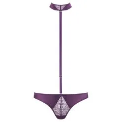 Maison Close String Avec Harnais Amovible - Villa Satine - Violet -Lingerie Soldes string harnais villa satine violet 2