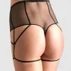 Maison Close String Taille Haute - L'Amoureuse - Dahlia Noir -Lingerie Soldes string haut l amoureuse dahlia 1