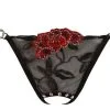 String Ouvert à Strass Et Sa Rose Rouge -Lingerie Soldes string ouvert strass fleur rose cotelli 3 1