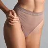 Maison Close String Taille Haute - Corps à Corps - Taupe -Lingerie Soldes string taille haute corps a corps taupe 1