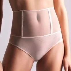 Maison Close Tanga Ouvert Porte-jarretelles - L'Amoureuse - Pivoine Rose -Lingerie Soldes tanga haut pj l amoureuse pivoine rose 3