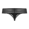 Noir Handmade String En Wetlook Avec Ceinture élastique -Lingerie Soldes tanga wetlook bande elastique 5