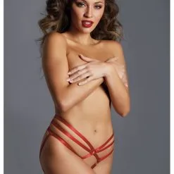 Culotte Ouverte Rouge Effet Harnais - The Only One