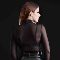 Patrice Catanzaro T-shirt Manches Longues Et Col Roulé En Résille - Candice