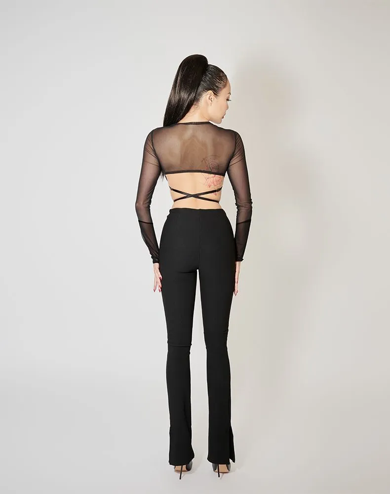 E.L.F. Zhou London Top Cache-cœur En Résille - Obsidian 7 E.L.F. Zhou London Top Cache-cœur En Résille - Obsidian – Image 5