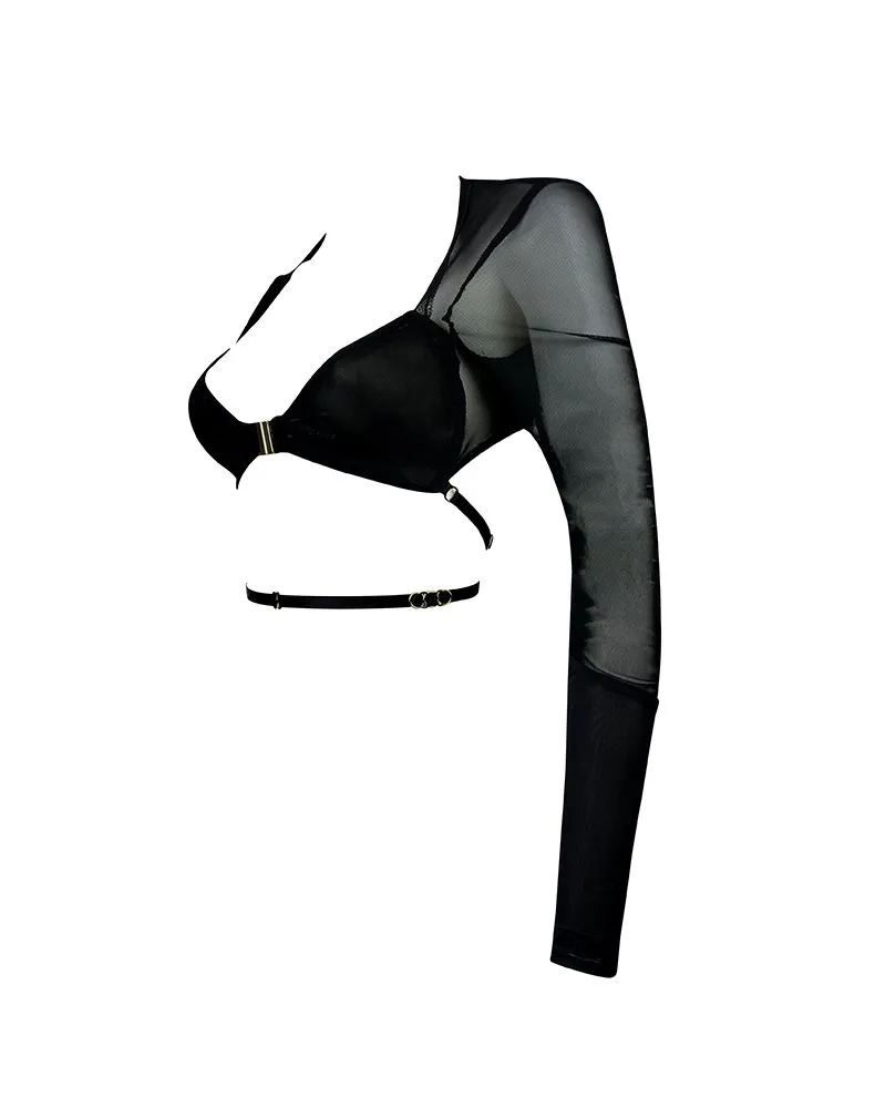 E.L.F. Zhou London Top Cache-cœur En Résille - Obsidian 5 E.L.F. Zhou London Top Cache-cœur En Résille - Obsidian – Image 3