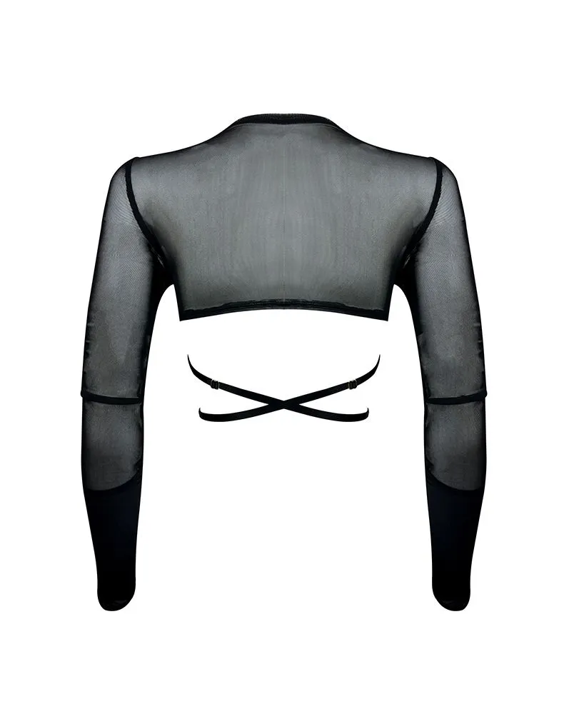 E.L.F. Zhou London Top Cache-cœur En Résille - Obsidian 4 E.L.F. Zhou London Top Cache-cœur En Résille - Obsidian – Image 2