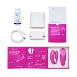We-Vibe Vibromasseur Télécommandé Pour Couple Chorus - Rose -Lingerie Soldes wvi chorus pink flatlay box contents jpg 103 1