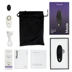 We-Vibe Galet Vibrant Aimanté Et Télécommandé Moxie - Noir -Lingerie Soldes wvi moxie satin black product image flatlay